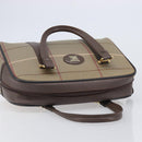 Burberrys Nova Check Hand Bag Canvas Beige Gold Tone Auth ka6111-6
