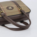 Burberrys Nova Check Hand Bag Canvas Beige Gold Tone Auth ka6111-8