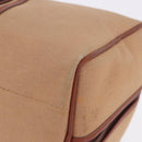 SAINT LAURENT Hand Bag Canvas Beige Brown Auth ka6114-15