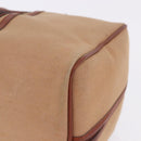 SAINT LAURENT Hand Bag Canvas Beige Brown Auth ka6114-17