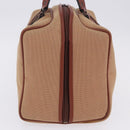SAINT LAURENT Hand Bag Canvas Beige Brown Auth ka6114-4