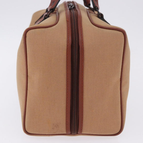 SAINT LAURENT Hand Bag Canvas Beige Brown Auth ka6114