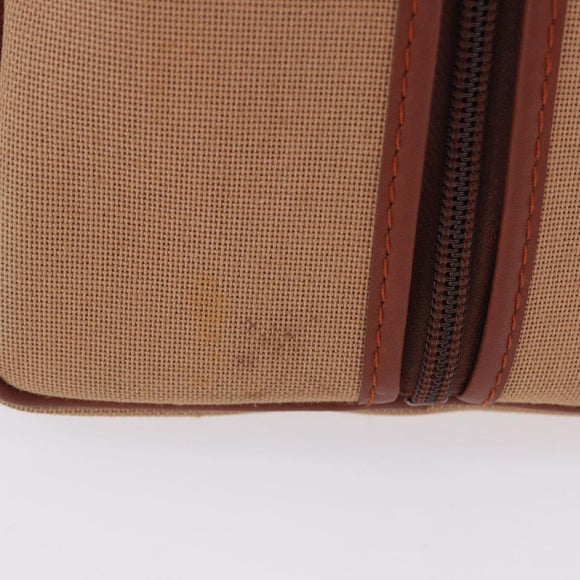 SAINT LAURENT Hand Bag Canvas Beige Brown Auth ka6114