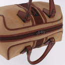 SAINT LAURENT Hand Bag Canvas Beige Brown Auth ka6114-7