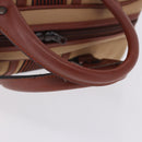 SAINT LAURENT Hand Bag Canvas Beige Brown Auth ka6114-9