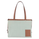 LOEWE Anagram Cushion Tote Bag Canvas Light Green Auth ka6118A-13