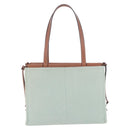 LOEWE Anagram Cushion Tote Bag Canvas Light Green Auth ka6118A-2