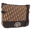 Christian Dior Trotter Canvas Shoulder Bag Beige Silver Auth ka6123A-1