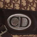Christian Dior Trotter Canvas Shoulder Bag Beige Silver Auth ka6123A-19