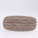 Miu Miu Matelasse Chain Shoulder Bag Leather Beige Silver Auth ka6124M-8