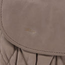 Miu Miu Matelasse Chain Shoulder Bag Leather Beige Silver Auth ka6124M-2