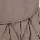 Miu Miu Matelasse Chain Shoulder Bag Leather Beige Silver Auth ka6124M-3