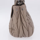 Miu Miu Matelasse Chain Shoulder Bag Leather Beige Silver Auth ka6124M-5