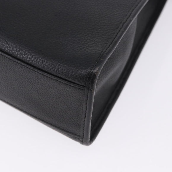 SAINT LAURENT Shoulder Bag Leather Black Gold Tone Auth ka6131