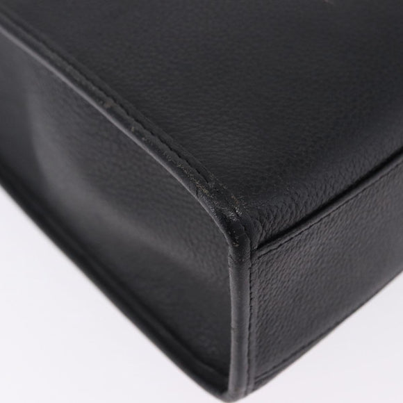 SAINT LAURENT Shoulder Bag Leather Black Gold Tone Auth ka6131