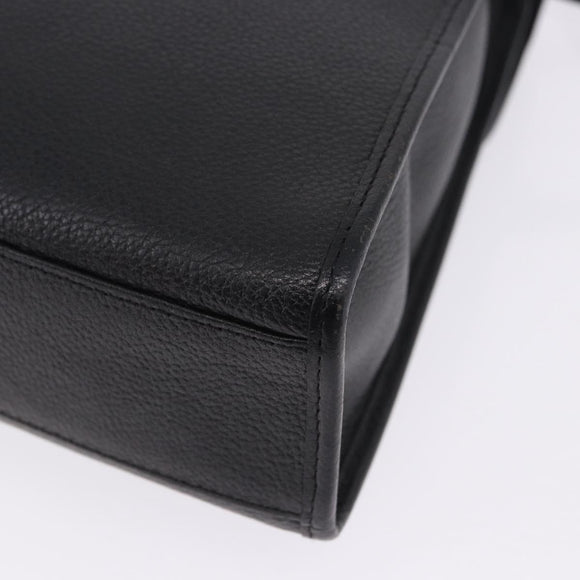 SAINT LAURENT Shoulder Bag Leather Black Gold Tone Auth ka6131