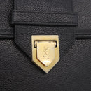 SAINT LAURENT Shoulder Bag Leather Black Gold Tone Auth ka6131-14