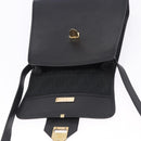 SAINT LAURENT Shoulder Bag Leather Black Gold Tone Auth ka6131-18