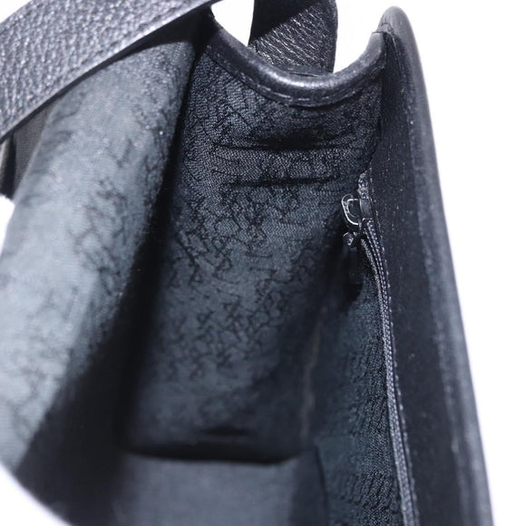 SAINT LAURENT Shoulder Bag Leather Black Gold Tone Auth ka6131
