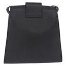 SAINT LAURENT Shoulder Bag Leather Black Gold Tone Auth ka6131-3