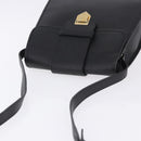 SAINT LAURENT Shoulder Bag Leather Black Gold Tone Auth ka6131-6
