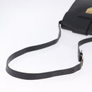 SAINT LAURENT Shoulder Bag Leather Black Gold Tone Auth ka6131-7