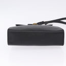 SAINT LAURENT Shoulder Bag Leather Black Gold Tone Auth ka6131-9