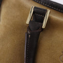 LOEWE Amazona 32 Hand Bag Suede Beige Gold Tone Auth ka6134-9