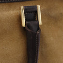LOEWE Amazona 32 Hand Bag Suede Beige Gold Tone Auth ka6134-10