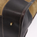 LOEWE Amazona 32 Hand Bag Suede Beige Gold Tone Auth ka6134-19