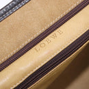 LOEWE Amazona 32 Hand Bag Suede Beige Gold Tone Auth ka6134-21
