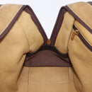 LOEWE Amazona 32 Hand Bag Suede Beige Gold Tone Auth ka6134-23