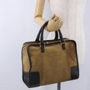 LOEWE Amazona 32 Hand Bag Suede Beige Gold Tone Auth ka6134-26