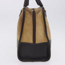 LOEWE Amazona 32 Hand Bag Suede Beige Gold Tone Auth ka6134-4
