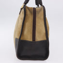 LOEWE Amazona 32 Hand Bag Suede Beige Gold Tone Auth ka6134-5