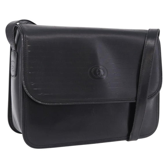 GUCCI GG Shoulder Bag Leather Black Gold Tone 14 001 5519 Auth ka6135
