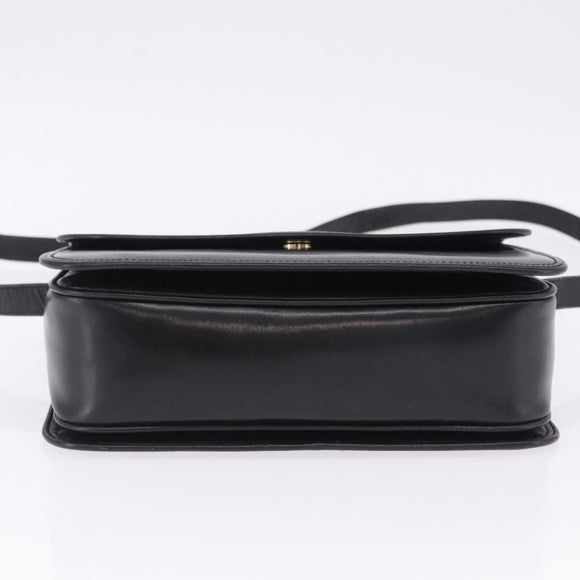 GUCCI GG Shoulder Bag Leather Black Gold Tone 14 001 5519 Auth ka6135