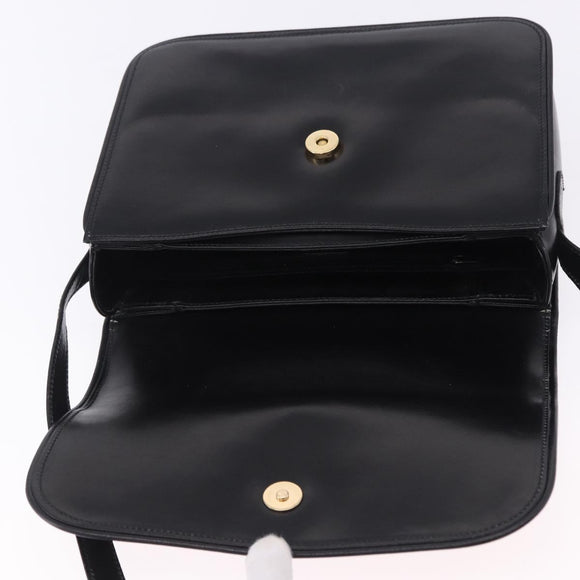 GUCCI GG Shoulder Bag Leather Black Gold Tone 14 001 5519 Auth ka6135