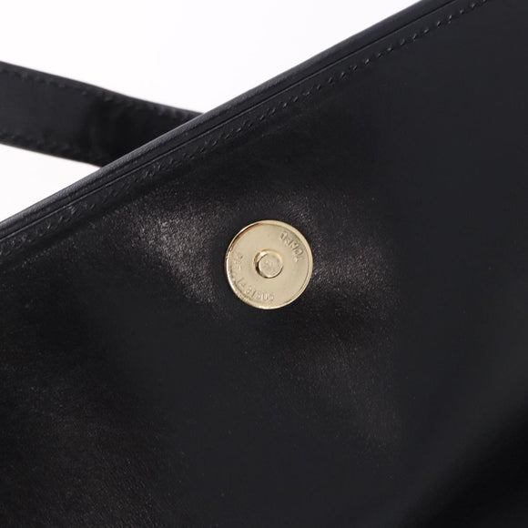 GUCCI GG Shoulder Bag Leather Black Gold Tone 14 001 5519 Auth ka6135