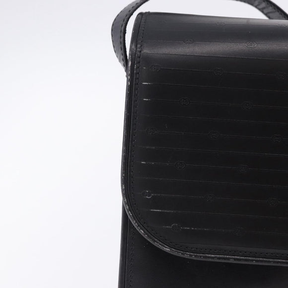 GUCCI GG Shoulder Bag Leather Black Gold Tone 14 001 5519 Auth ka6135
