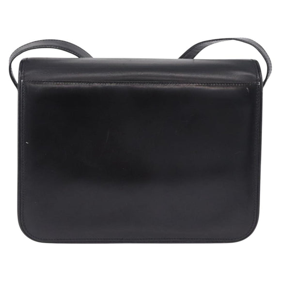 GUCCI GG Shoulder Bag Leather Black Gold Tone 14 001 5519 Auth ka6135