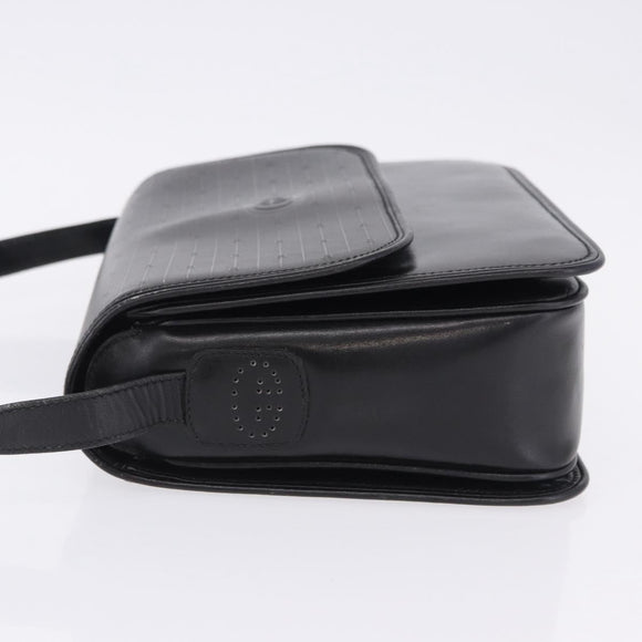 GUCCI GG Shoulder Bag Leather Black Gold Tone 14 001 5519 Auth ka6135