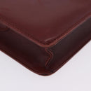 CARTIER Must Line Shoulder Bag Leather Bordeaux Gold Tone Auth ka6136-17