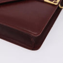 CARTIER Must Line Shoulder Bag Leather Bordeaux Gold Tone Auth ka6136-18