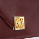 CARTIER Must Line Shoulder Bag Leather Bordeaux Gold Tone Auth ka6136-21