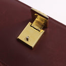 CARTIER Must Line Shoulder Bag Leather Bordeaux Gold Tone Auth ka6136-23