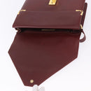 CARTIER Must Line Shoulder Bag Leather Bordeaux Gold Tone Auth ka6136-24