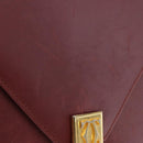 CARTIER Must Line Shoulder Bag Leather Bordeaux Gold Tone Auth ka6136-2