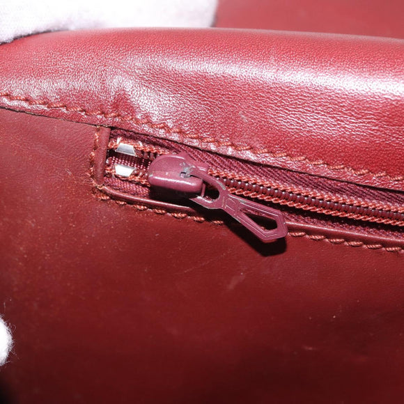 CARTIER Must Line Shoulder Bag Leather Bordeaux Gold Tone Auth ka6136