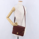 CARTIER Must Line Shoulder Bag Leather Bordeaux Gold Tone Auth ka6136-33